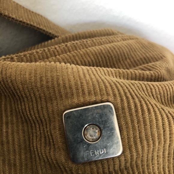 Fendi Beige Corduroy Baguette Bag Authentic Y2K - Picture 8 of 8